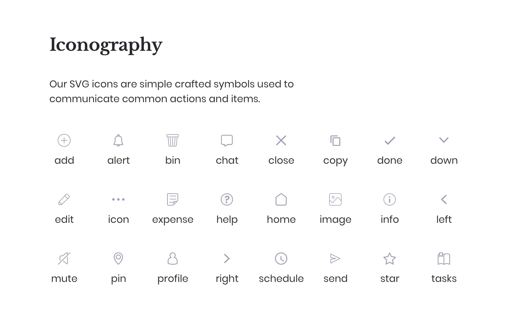 Icons sticker sheet