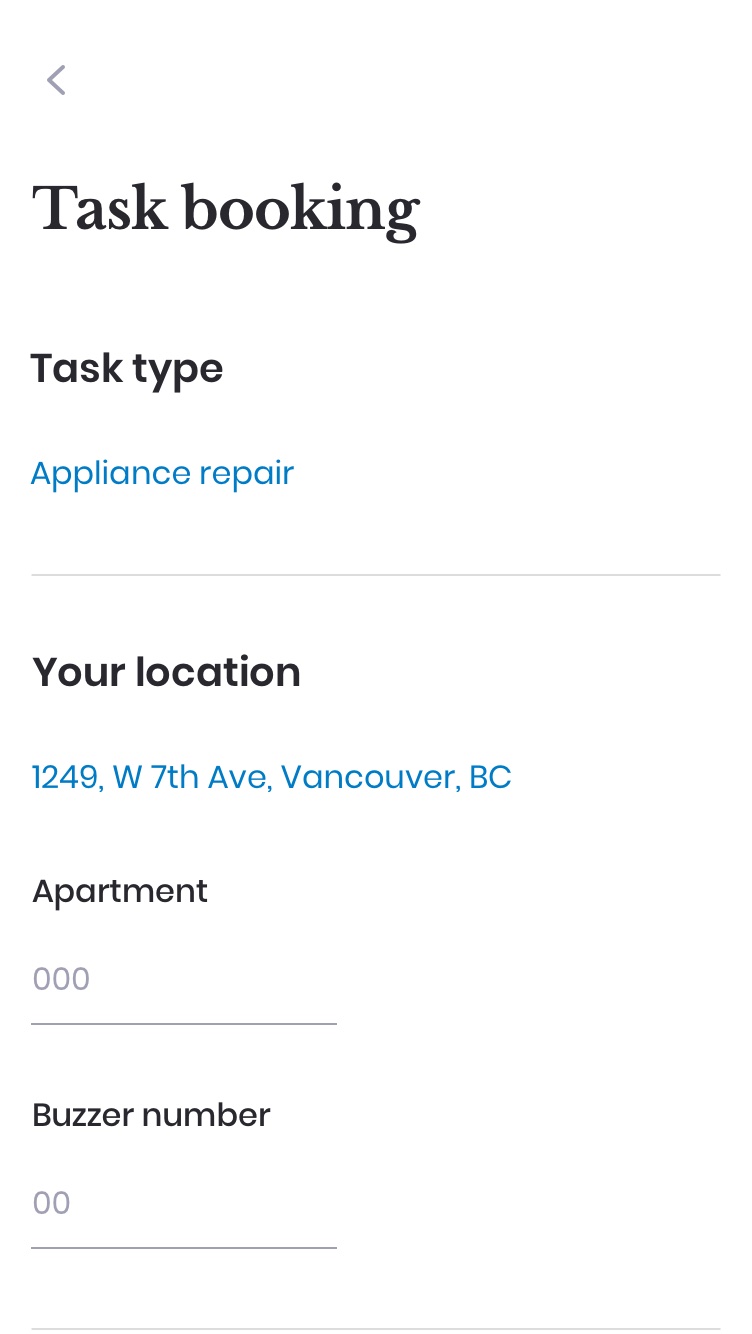 New app design screen