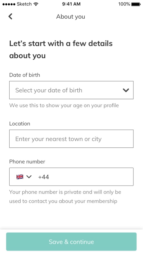 App screen design