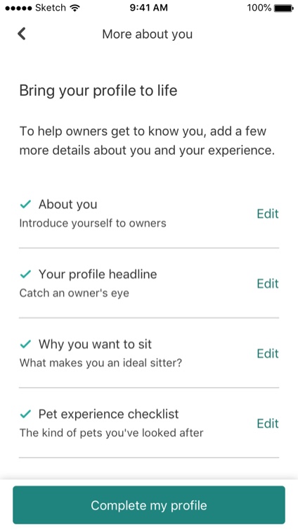 App screen design