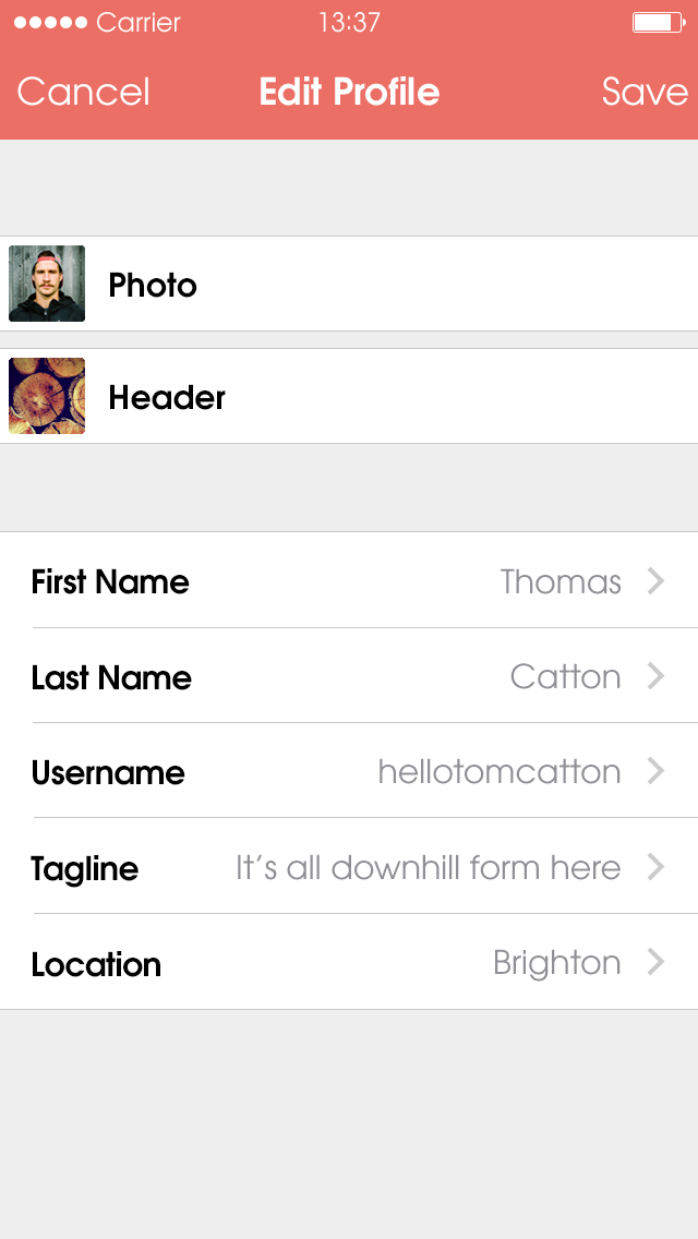 App design screen