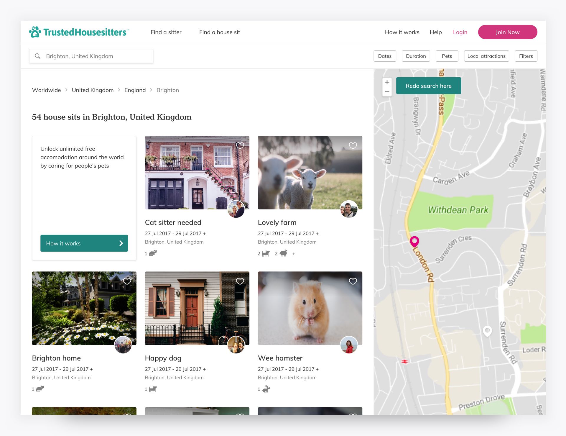 Search page designs