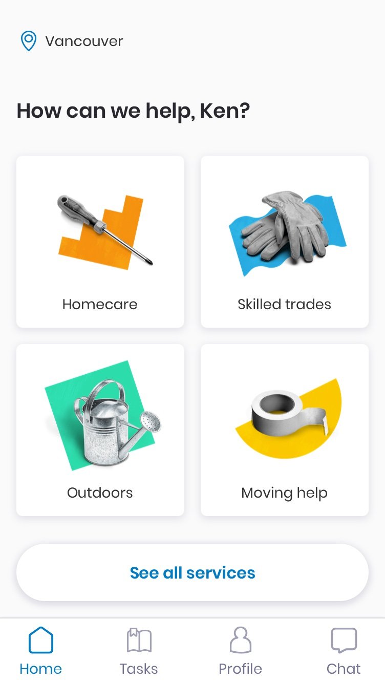 After — service selection built from the shared pattern library.